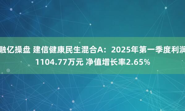 融亿操盘 建信健康民生混合A：2025年第一季度利润1104.77万元 净值增长率2.65%